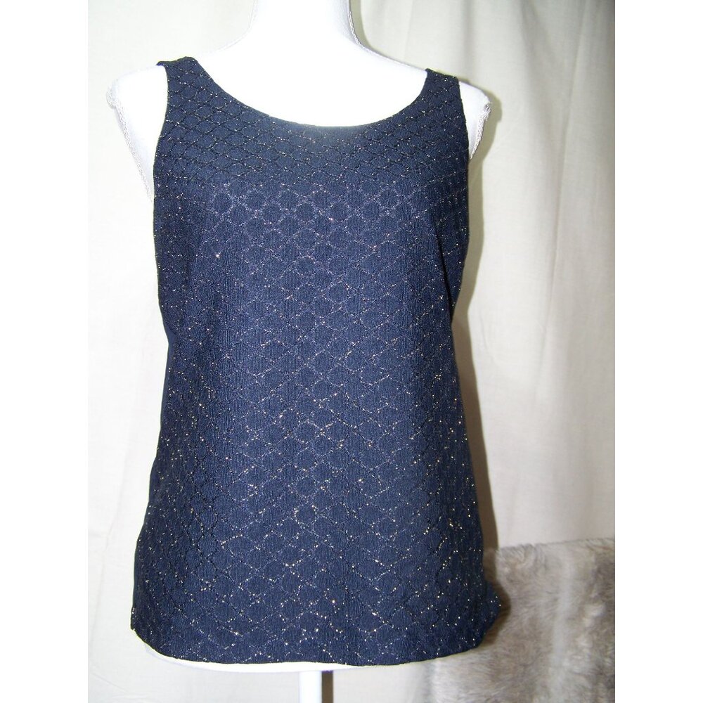 The Limited Top Blue Gold Tie Back Small Party Club
